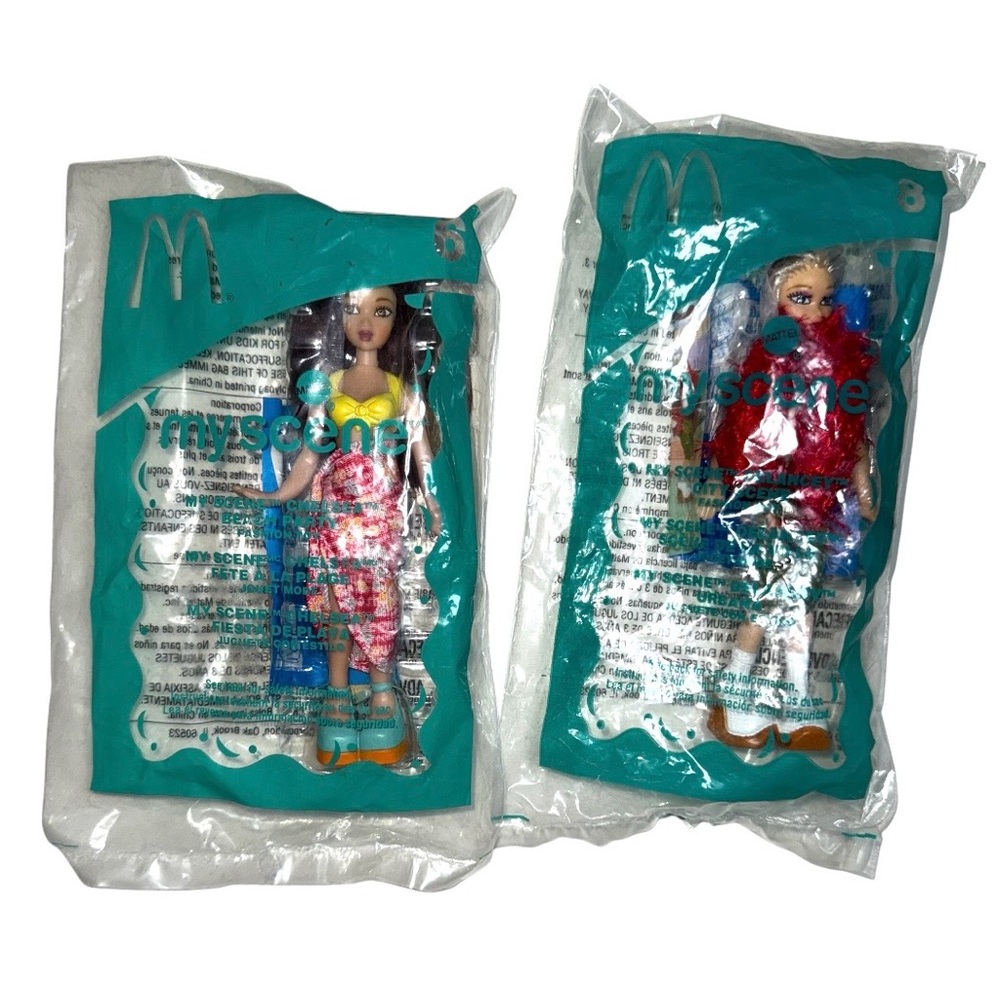 NIB Vintage Barbie My Scene Canadian McDonald’s Happy Meal Toys #6 & #8 (2004)